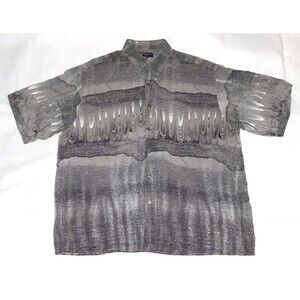 Bassiri Uomo USA Men's Short Sleeve Button Front Abstract Casual Shirt Size XL